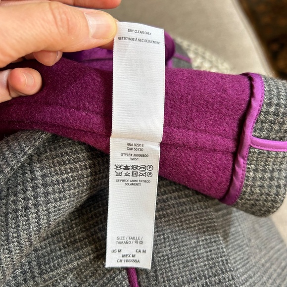 Juicy Couture Blazer Wool Blend Gray Plaid Purple Women's Jacket Size Medium - Picture 2 of 11